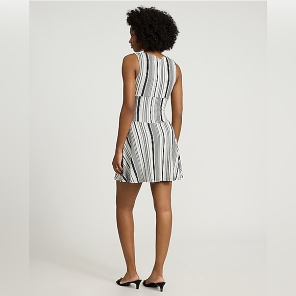 Express Striped Boat Neck Sleeveless Drop Waist Mini Fit and Flare Dress - Picture 5 of 6